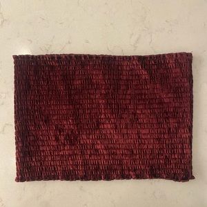 Bozzolo Maroon Velvet Tube Top - Size Women L